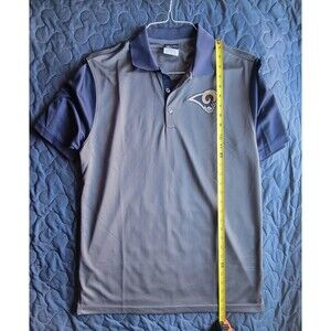 Los Angeles Rams Nike Dri-Fit Performance Polo Shirt Men's Med Gray Blue